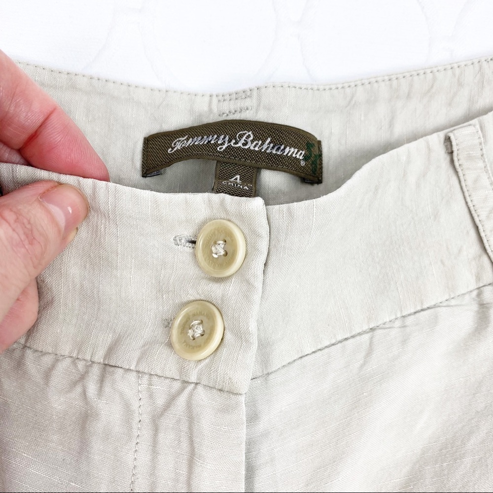 Tommy Bahama Tan Khaki Bermuda Linen Silk Shorts 4 - Picture 5 of 6